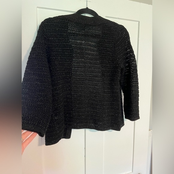 NWT Banana Republic 3/4 Sleeve Black and Gold Sparkle Cardigan Formal Small - Picture 1 of 4